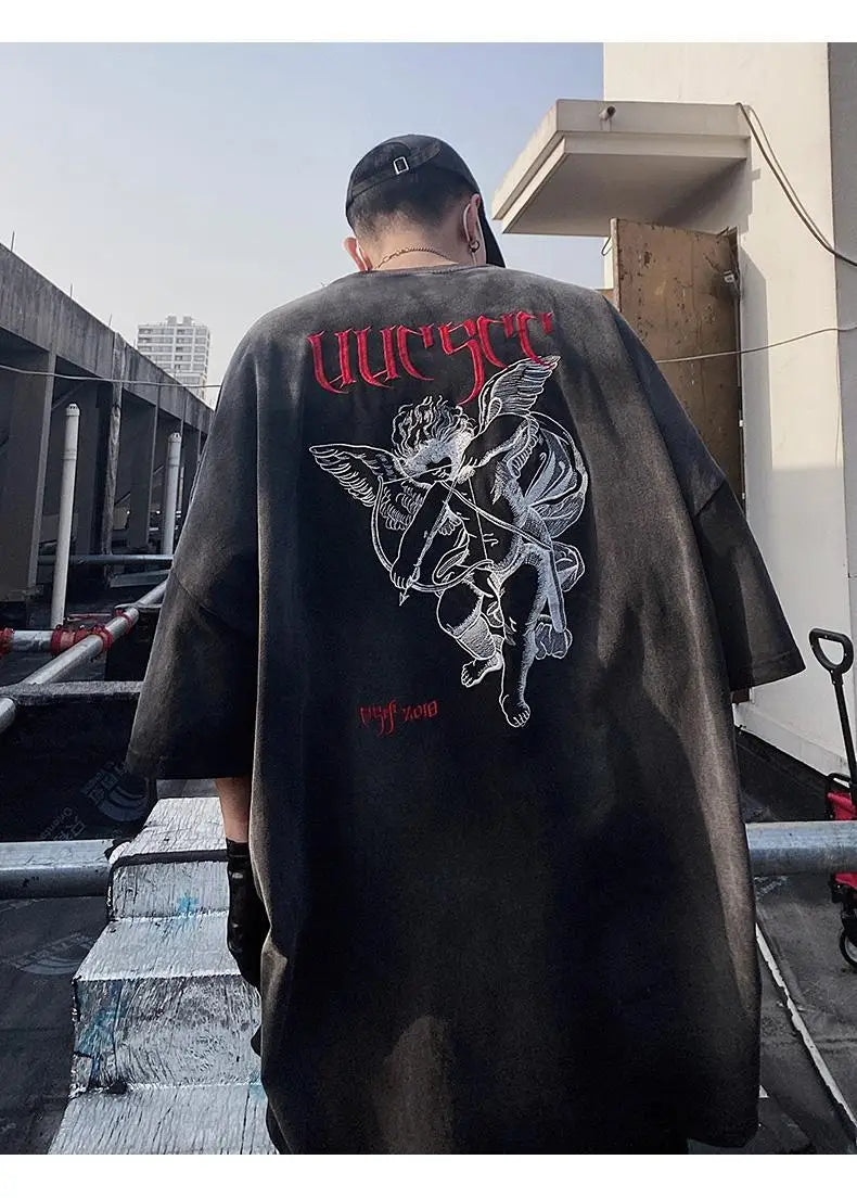 Men’s Acid Anime Graphic Oversized T-Shirt