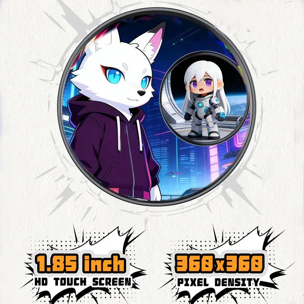 Smart Dynamic Electronic Display Anime E-Badge Anime Merchandise Digital Display Brooch Pin Gifts For Anime Lovers -1.85 Inch