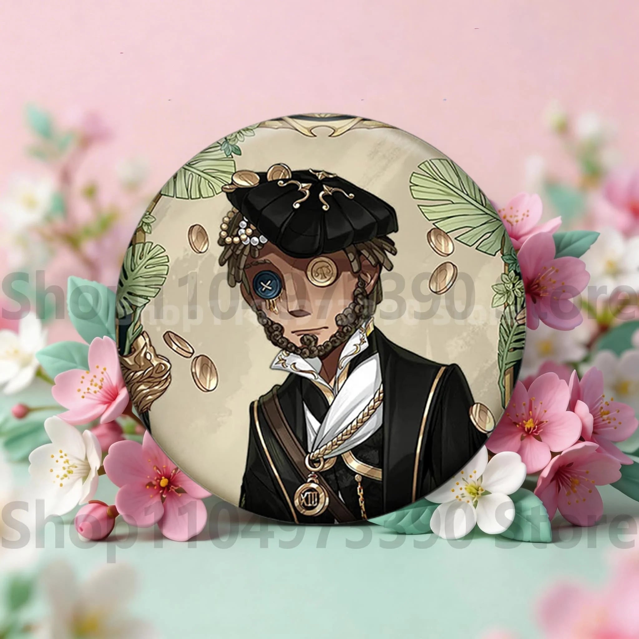 Anime Game Identity V Badge Michiko Hastur Fiona Gilman Joseph Desaulniers Round Button Pins for Schoolbag Cosplay Brooch Gift