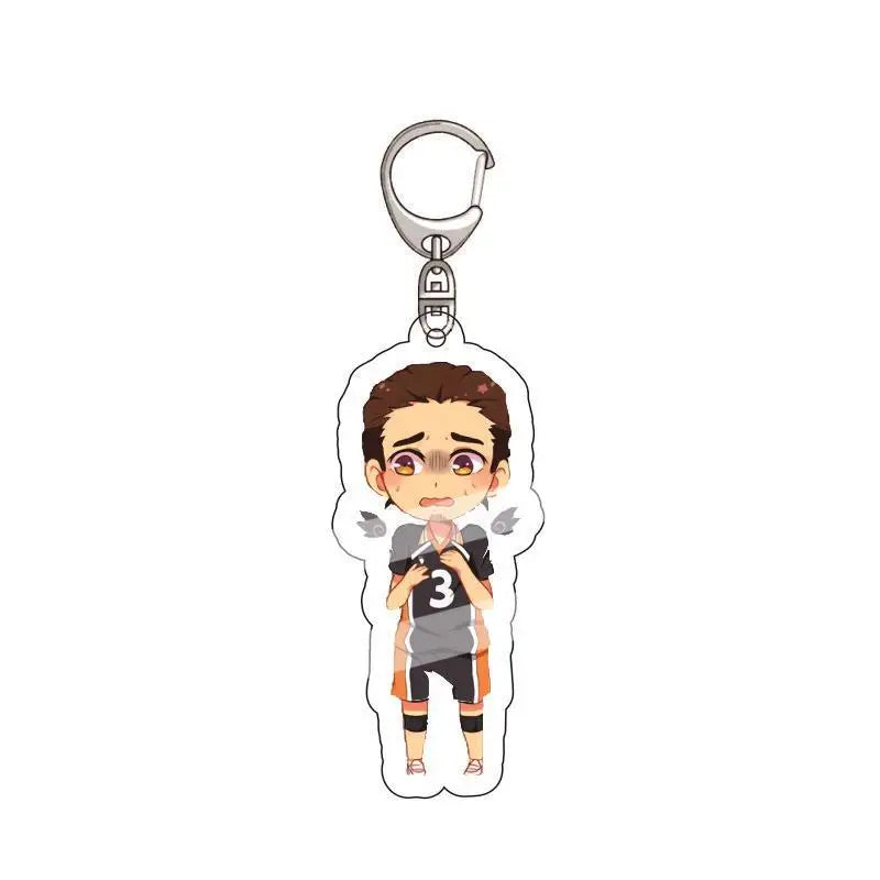 Volleyball Anime Keychain Haikyuu Shoyo Hinata Tobio Kageyama Kei Tsukishima Kenma Kozume Yu Nishinoya Acrylic Keychain Anime