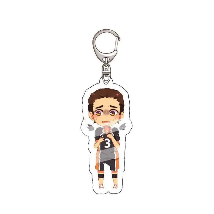 Volleyball Anime Keychain Haikyuu Shoyo Hinata Tobio Kageyama Kei Tsukishima Kenma Kozume Yu Nishinoya Acrylic Keychain Anime