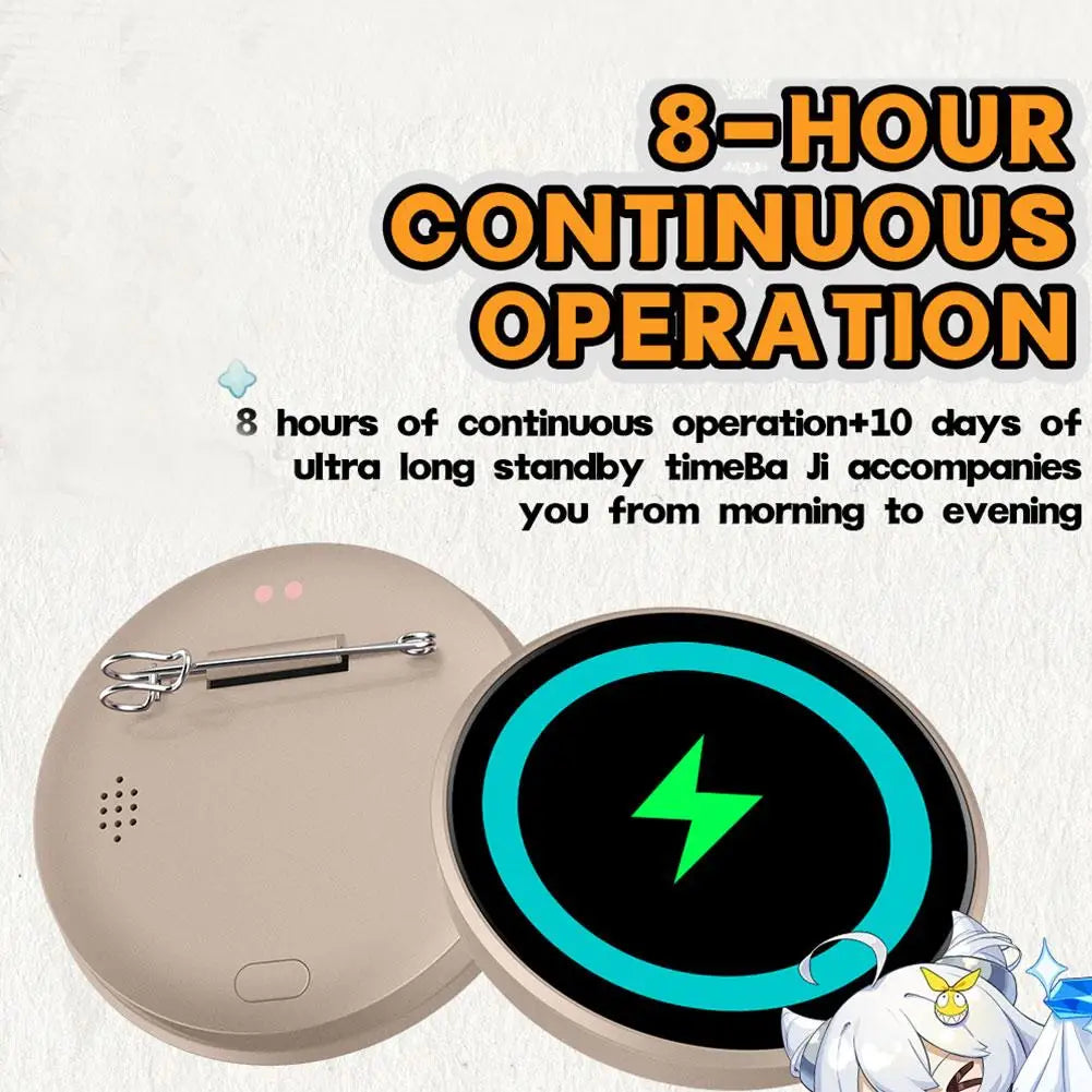 Smart Dynamic Electronic Display Anime E-Badge Anime Merchandise Digital Display Brooch Pin Gifts For Anime Lovers -1.85 Inch