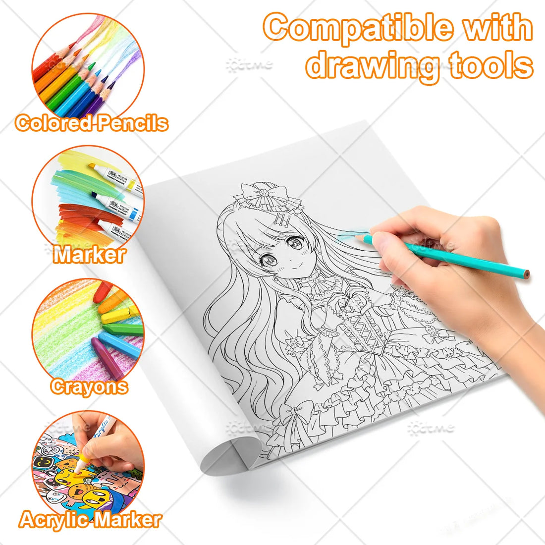 Anime Coloring Book for Adults Teens - Bold Easy Patterns, Stress Relief & Relaxation Art Therapy Drawing Book for Anime Fans