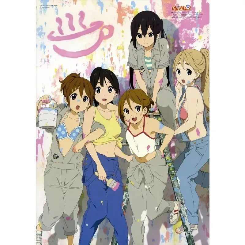 Japan Classic Anime Music K-On! Poster Print Cute Beautiful Girl Band HD 4K Canvas Painting Wall Art Home Living Room Decorative
