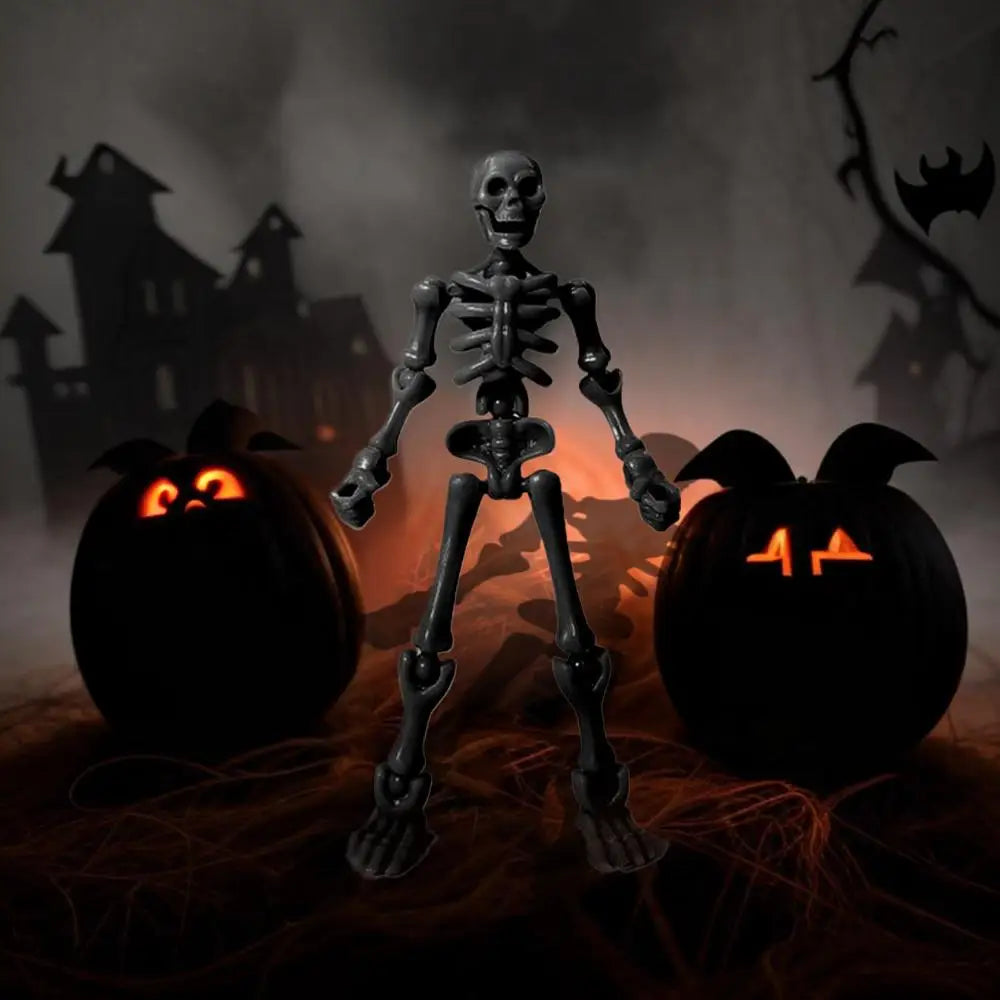 DIY Skeleton Figurines Plastic Posable Mini Skeletons with Movable Joints DIY Craft Halloween Party Haunted House Decor