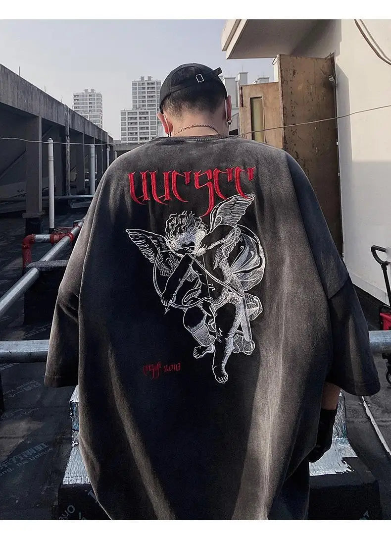 Men’s Acid Anime Graphic Oversized T-Shirt