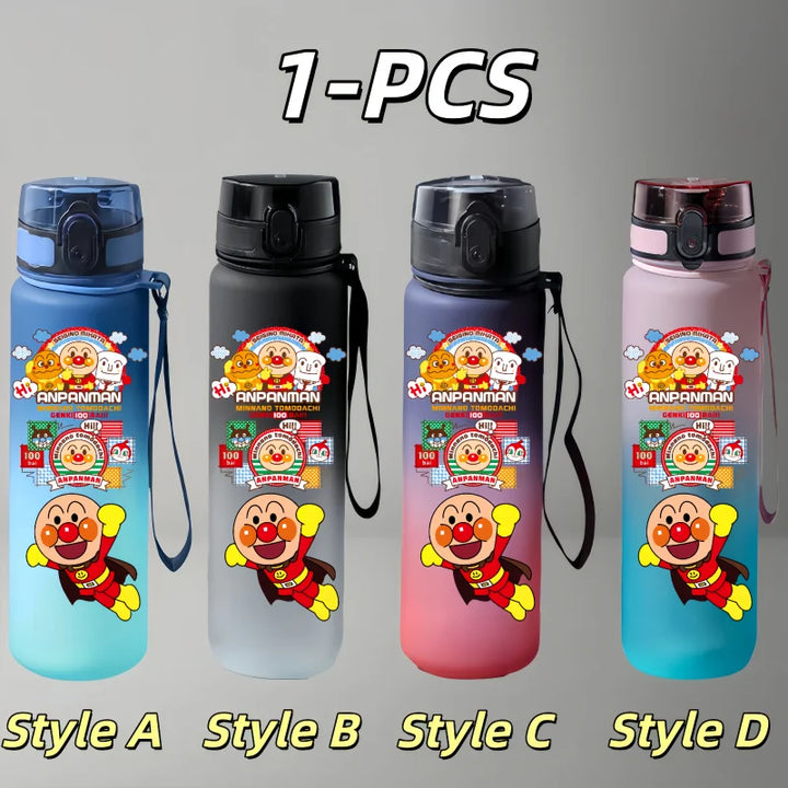 Anpanman Cute Water Bottle - Large Capacity Portable Anime Character Outdoor Drinking Bottle - Gift for Boys and Girls