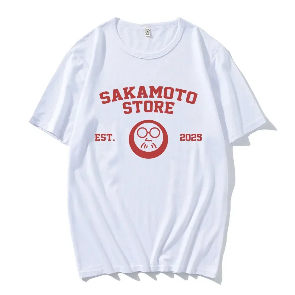 Sakamoto Store EST 2025 Tshirts Cartoon Manga Sakamoto Days Printing T-shirt Short Sleeve Men women Tee-shirt Unisex Streetwear