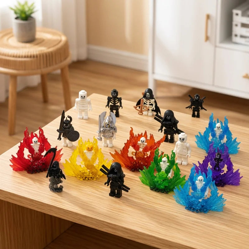 Halloween Skeleton Army Mini Doll MOC Building Blocks DIY Assembled Building Blocks Character Doll Skeleton Horse Ornaments Toy