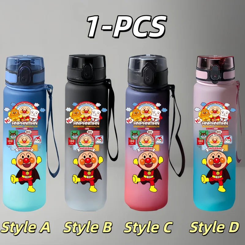 Anpanman Cute Water Bottle - Large Capacity Portable Anime Character Outdoor Drinking Bottle - Gift for Boys and Girls