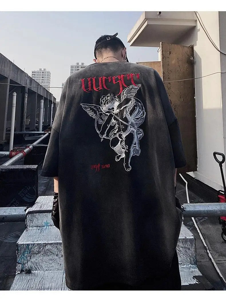 Men’s Acid Anime Graphic Oversized T-Shirt