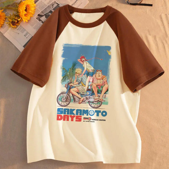 Sakamoto Days t-shirt girl University Pastel 80s Gothic Punk Trendy t-shirt Grunge Colorful anime Graphic Digital Trendy