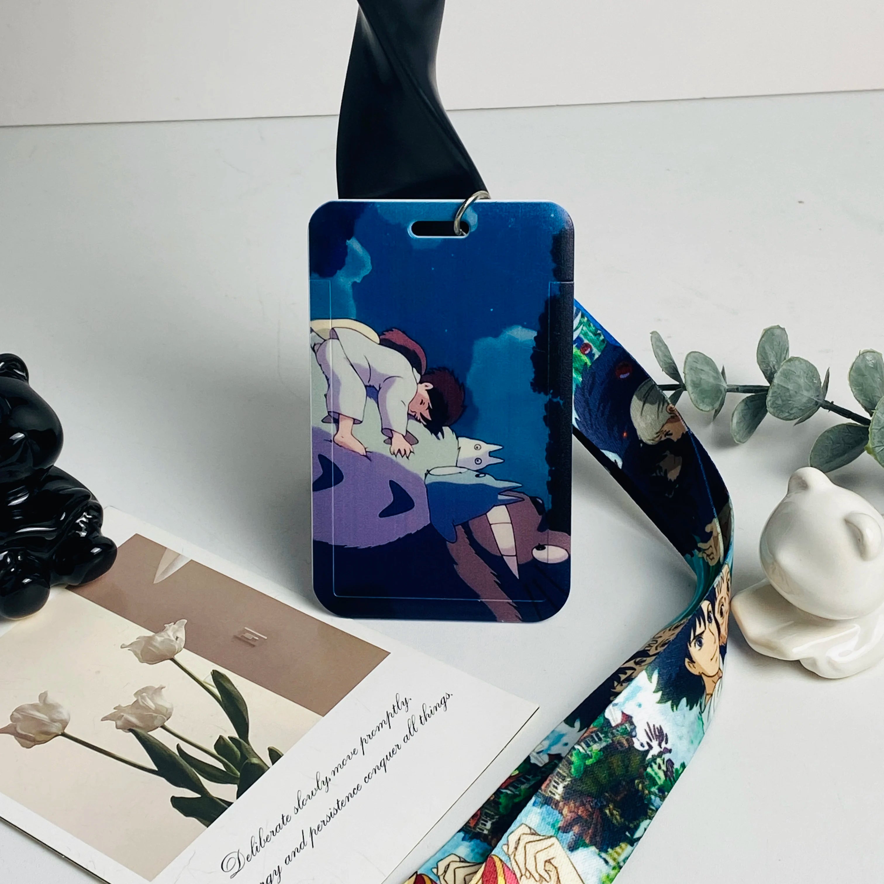 Anime Card Cases card Lanyard Key Lanyard Cosplay Badge ID Cards Holders Neck Straps Keychains