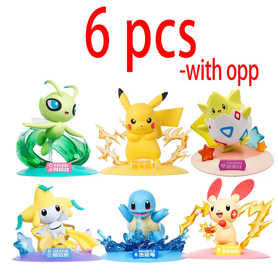 12 style Pok é mon Action Dolls Pikachu Blind Box Anime Models Desktop Decorations Pok é mon Toys Children's Birthday Gifts