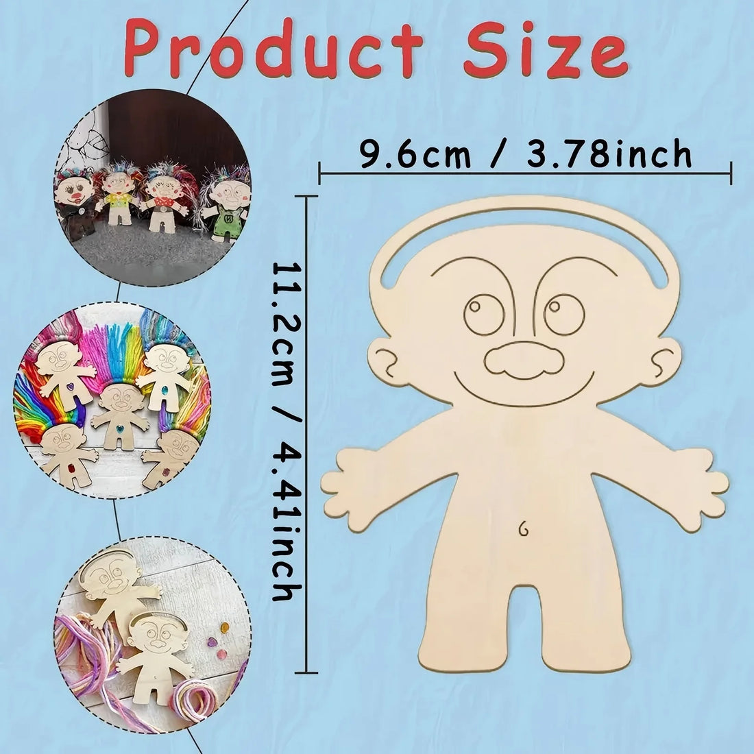 10pcs Wooden Mini Human Crafts Suitable for Parties, Halloween Decoration New Year's Souvenir Hanging Gifts Decorations Supply