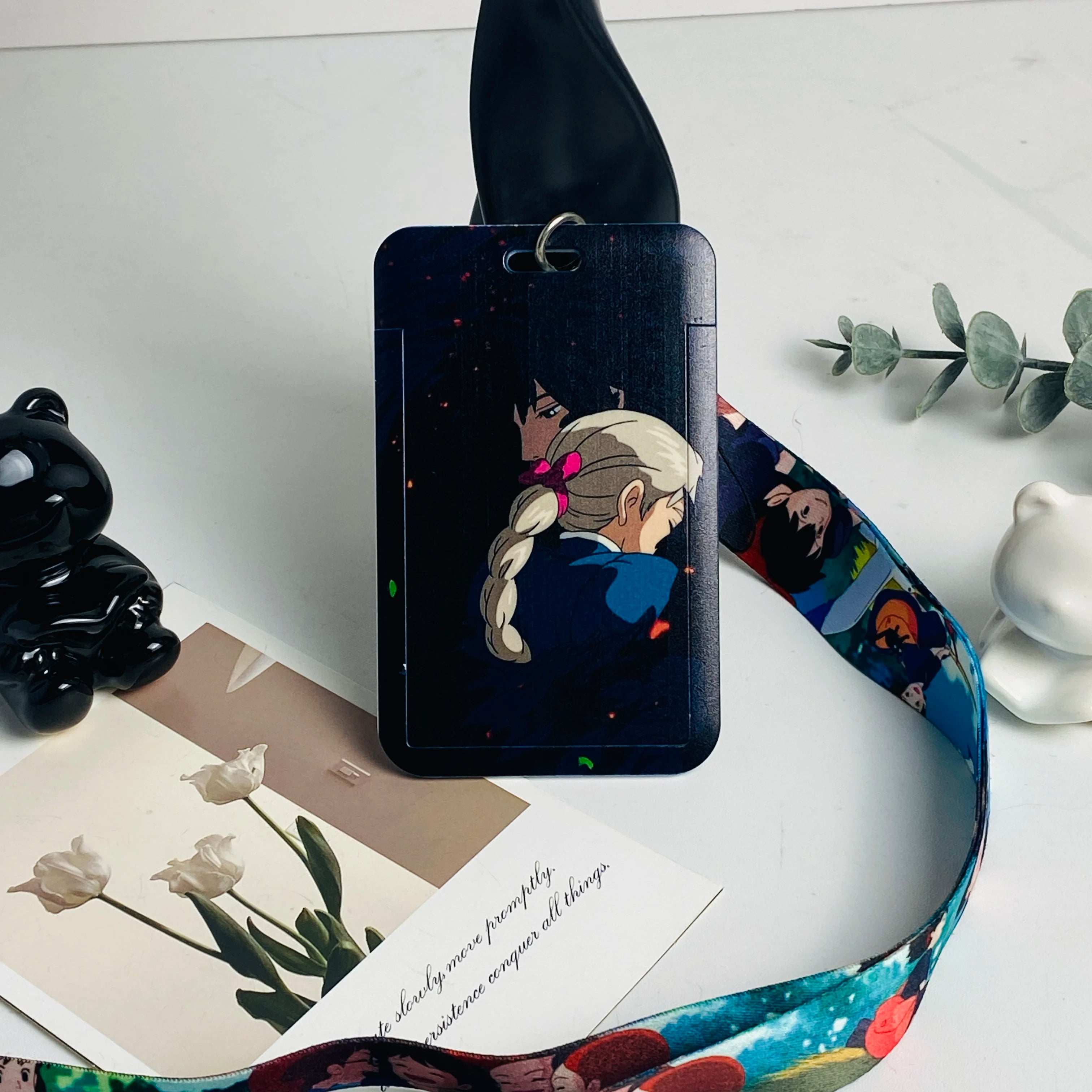 Anime Card Cases card Lanyard Key Lanyard Cosplay Badge ID Cards Holders Neck Straps Keychains