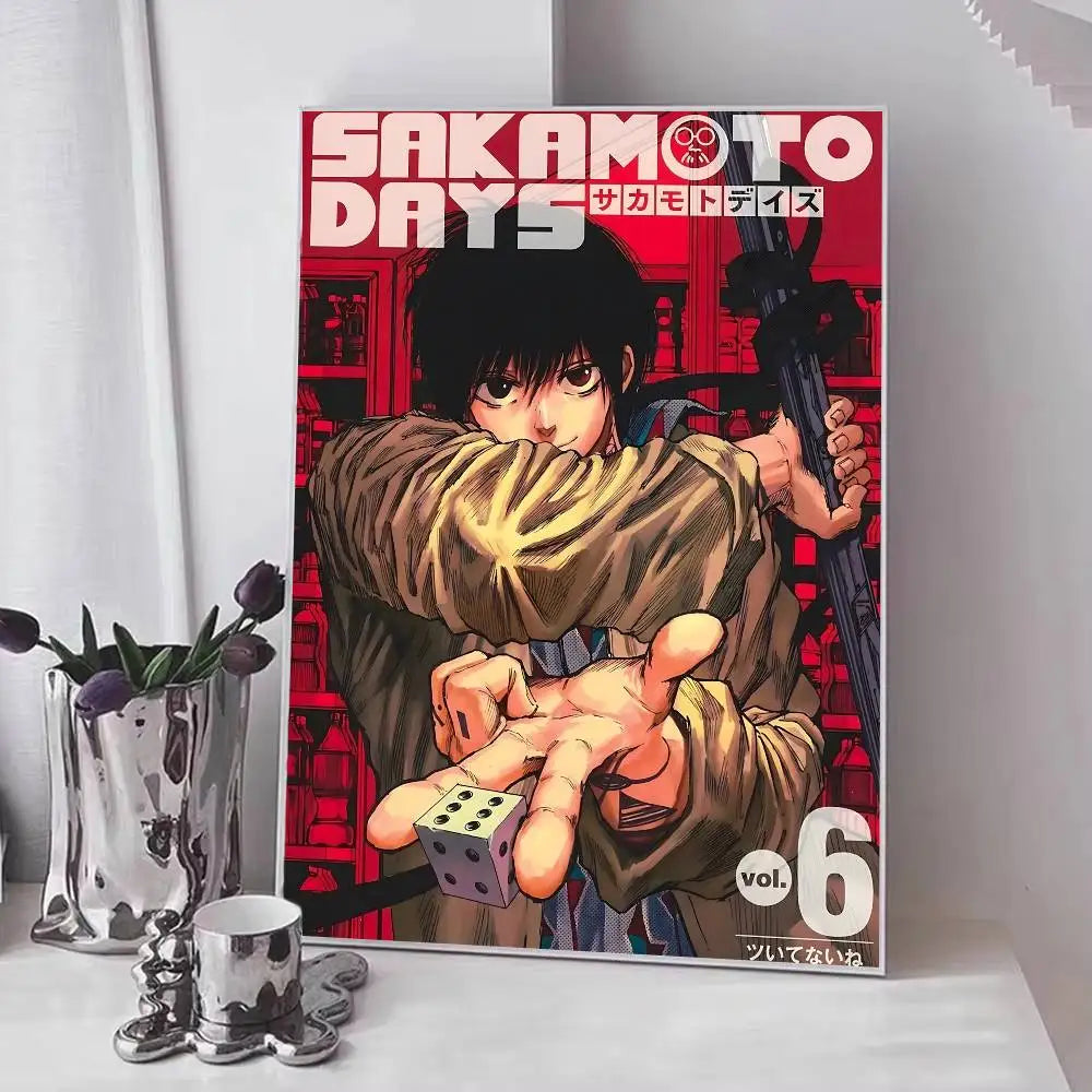 Popular Japanese Anime S-SAKAMOTO D-DAYS Manga Posters Fancy Wall Sticker for Living Room Bar Decoration Wall Decor