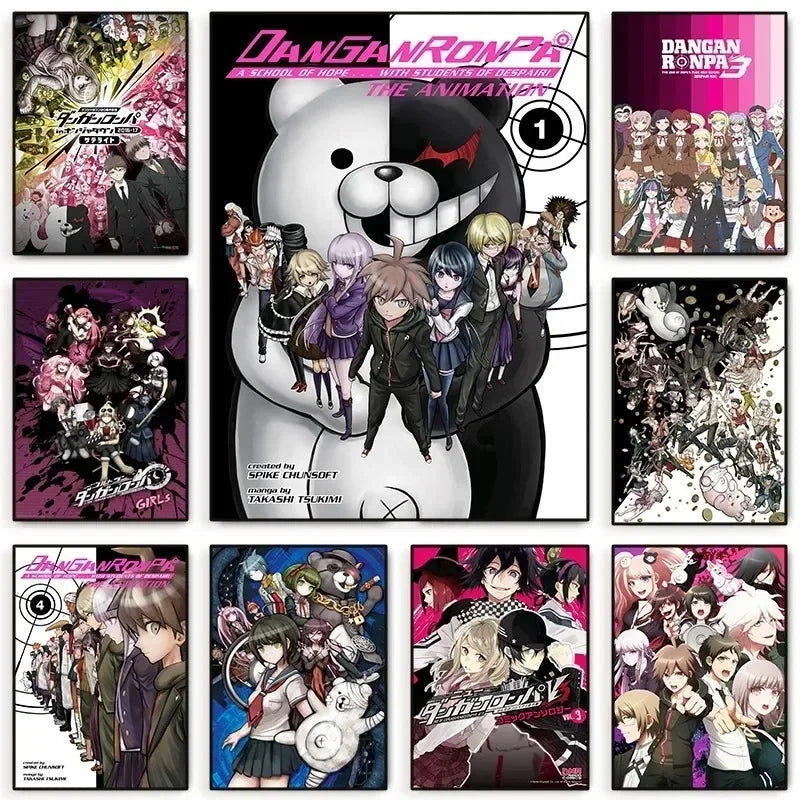 Classic Anime Game Series Danganronpa Aesthetic Canvas Painting Posters and Prints Wall Art Picture For Living Room Decoration