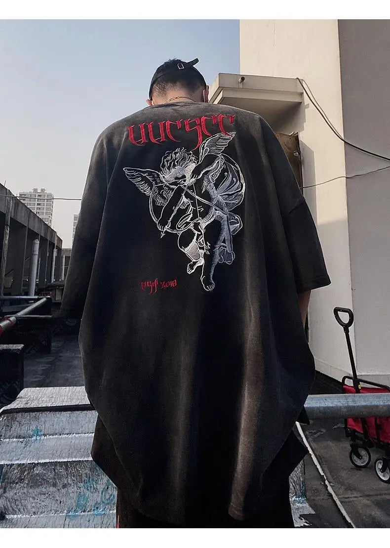 Men’s Acid Anime Graphic Oversized T-Shirt