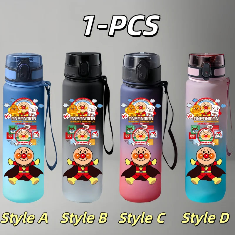 Anpanman Cute Water Bottle - Large Capacity Portable Anime Character Outdoor Drinking Bottle - Gift for Boys and Girls