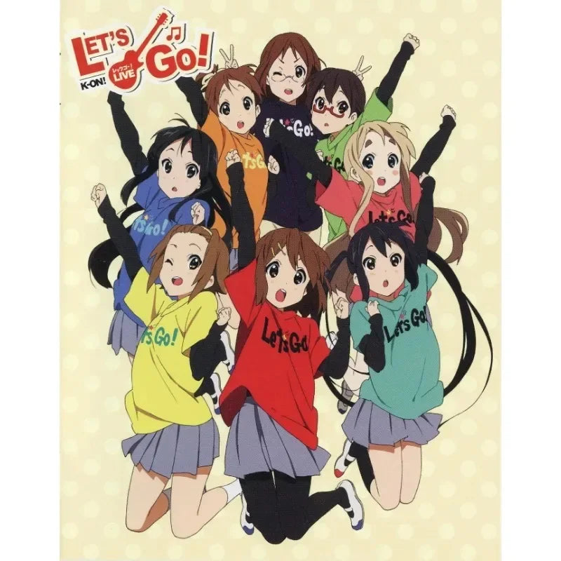 Japan Classic Anime Music K-On! Poster Print Cute Beautiful Girl Band HD 4K Canvas Painting Wall Art Home Living Room Decorative