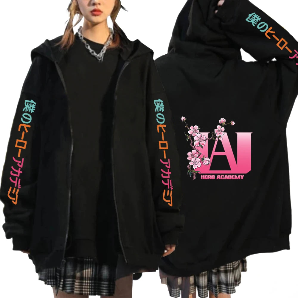 Anime Clothes My Hero Academia Shoto Todoroki Bakugou Deku Graphic Anime Hoodies Unisex Zip Up Hoodies Sweatshirts Anime Jackets
