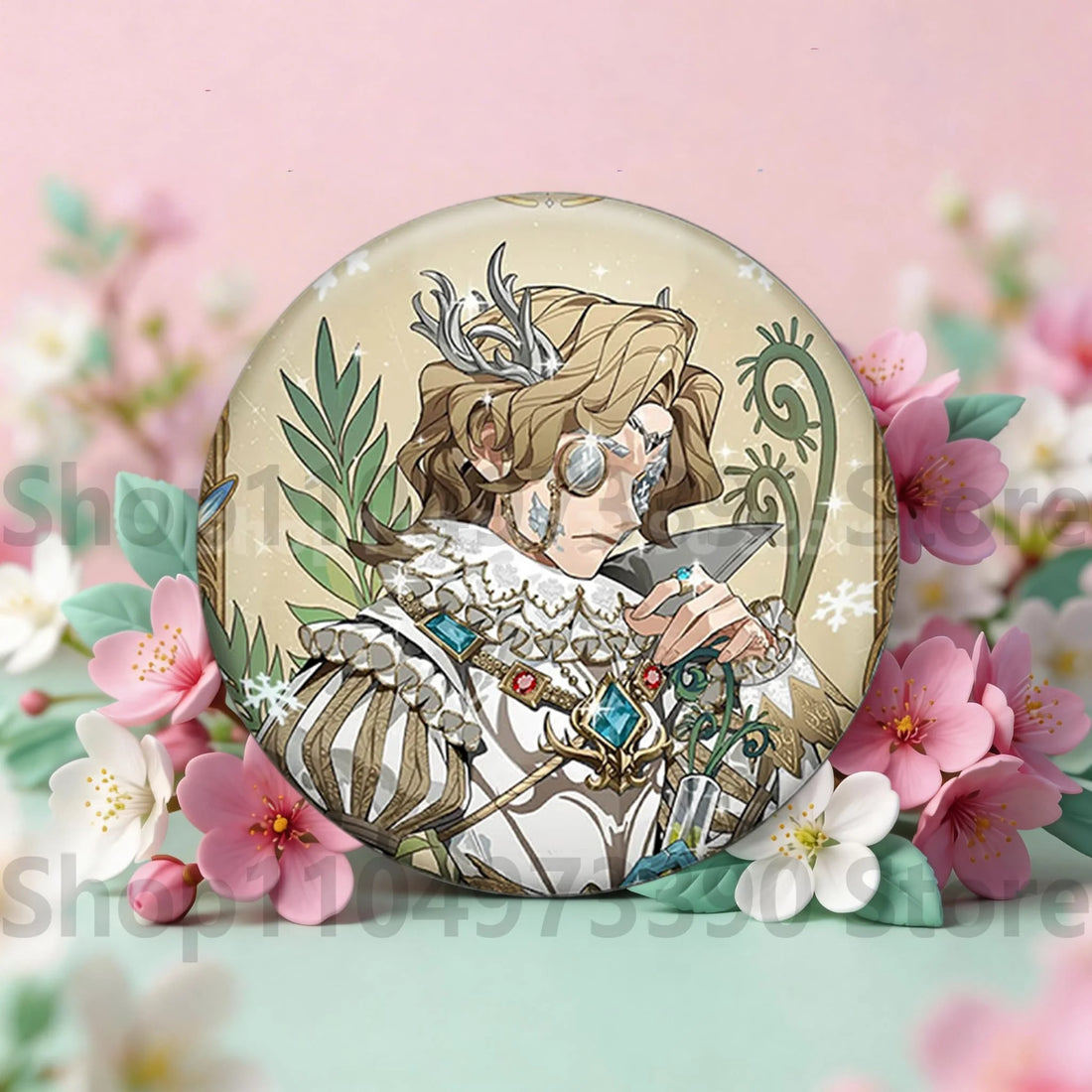 Anime Game Identity V Badge Michiko Hastur Fiona Gilman Joseph Desaulniers Round Button Pins for Schoolbag Cosplay Brooch Gift
