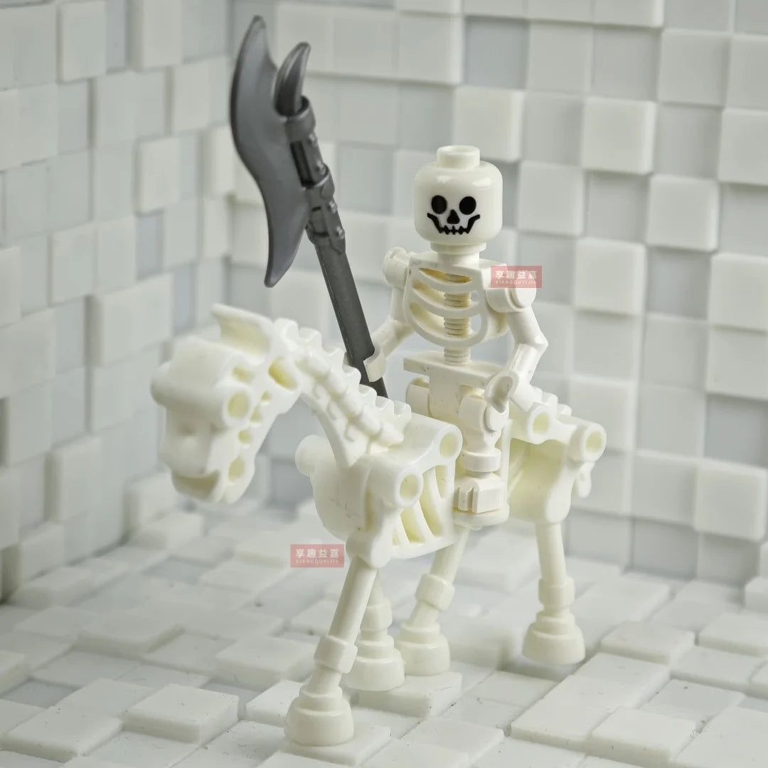 Halloween Skeleton Army Mini Doll MOC Building Blocks DIY Assembled Building Blocks Character Doll Skeleton Horse Ornaments Toy