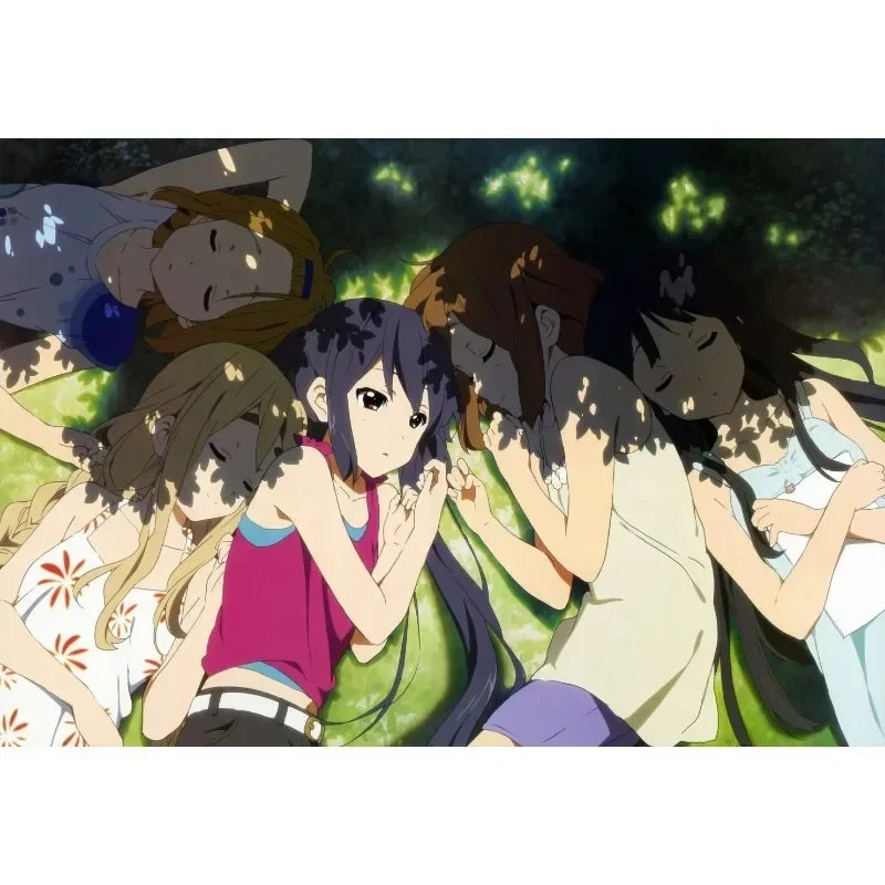 Japan Classic Anime Music K-On! Poster Print Cute Beautiful Girl Band HD 4K Canvas Painting Wall Art Home Living Room Decorative