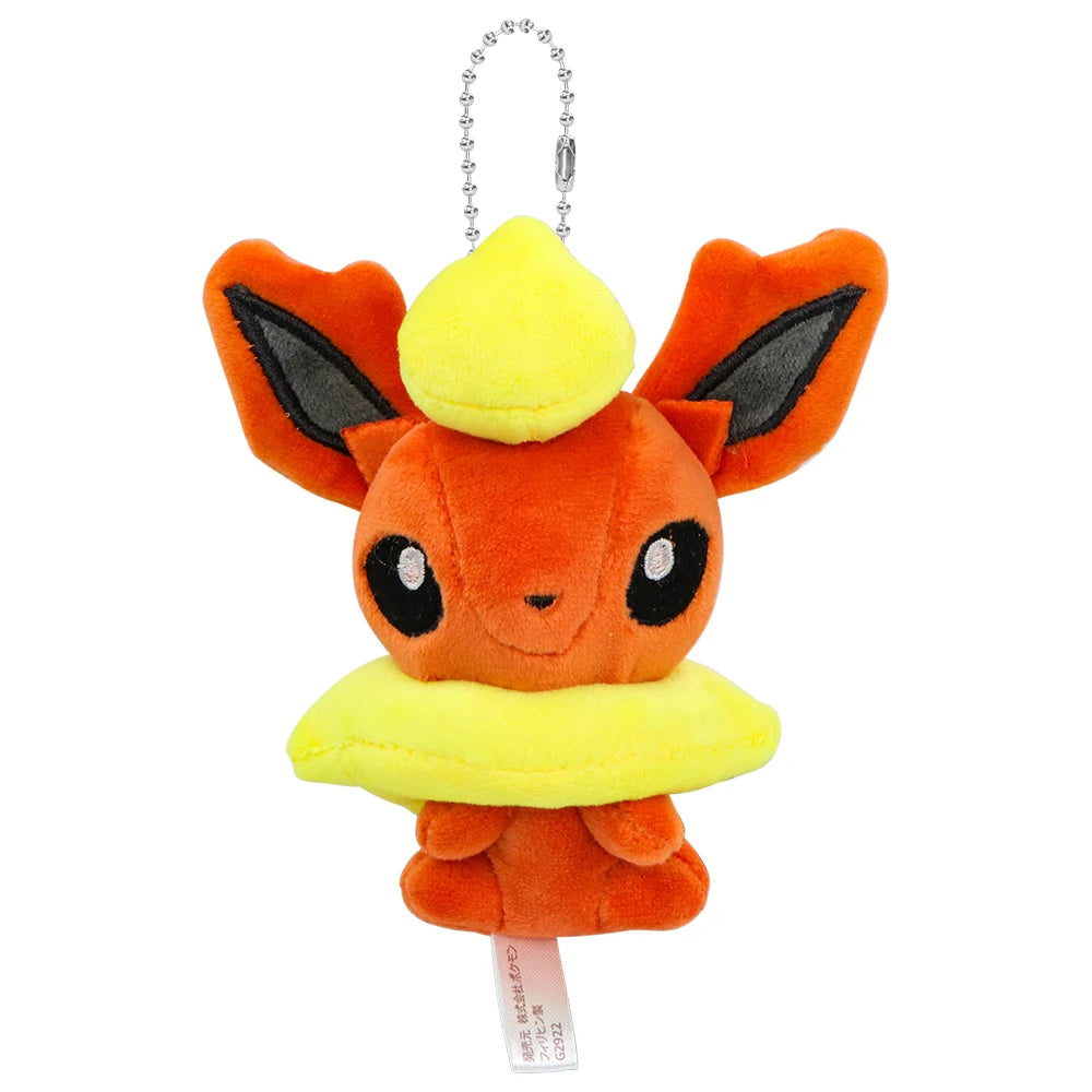 Pokemon Eevee Family Keychains Pendant Plush Toy Glaceon Vaporeo Sylveon Espeon Flareon Cute Anime Stuffed Doll Birthday Gift