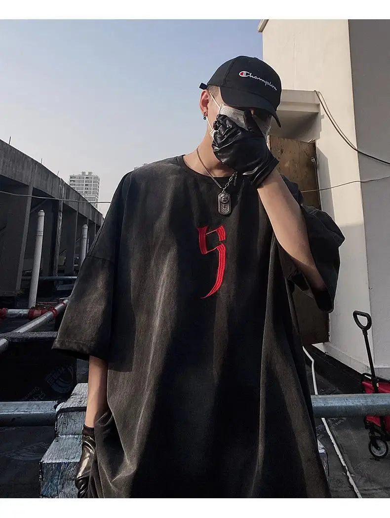 Men’s Acid Anime Graphic Oversized T-Shirt