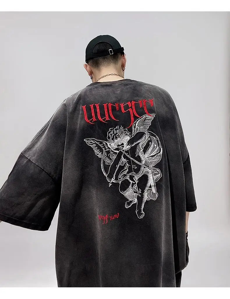 Men’s Acid Anime Graphic Oversized T-Shirt
