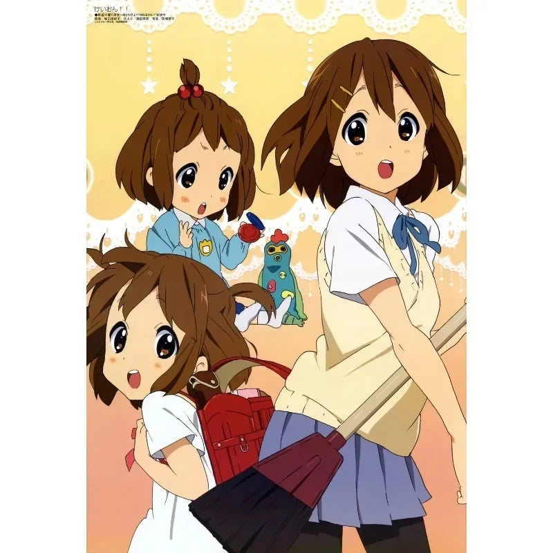 Japan Classic Anime Music K-On! Poster Print Cute Beautiful Girl Band HD 4K Canvas Painting Wall Art Home Living Room Decorative