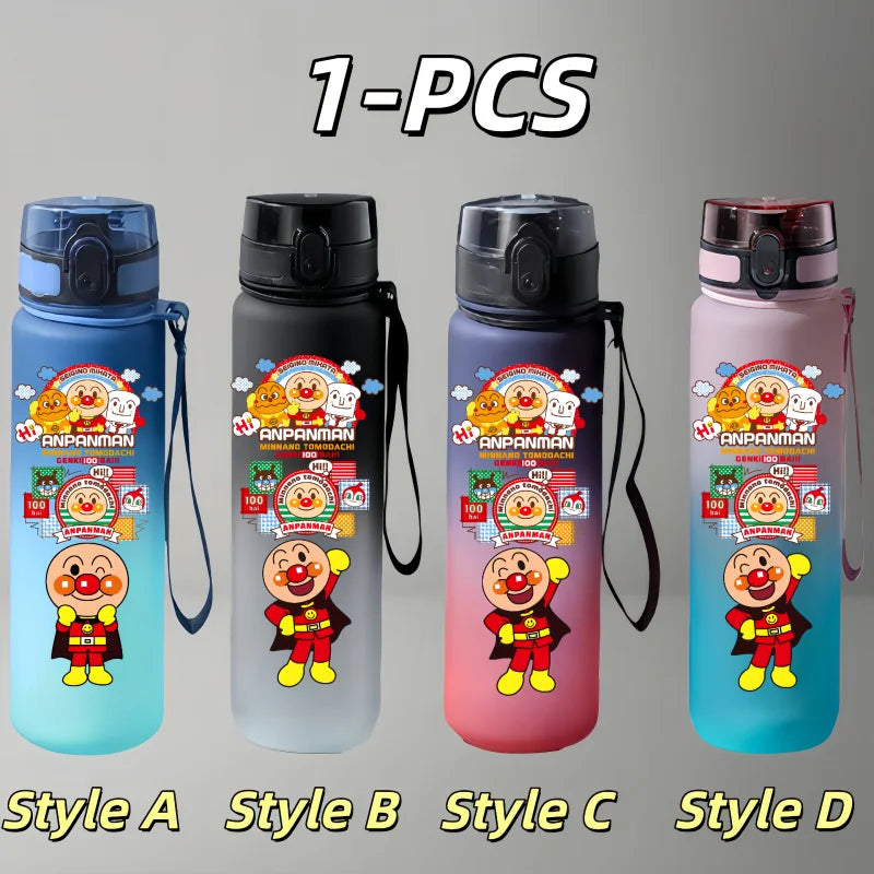 Anpanman Cute Water Bottle - Large Capacity Portable Anime Character Outdoor Drinking Bottle - Gift for Boys and Girls