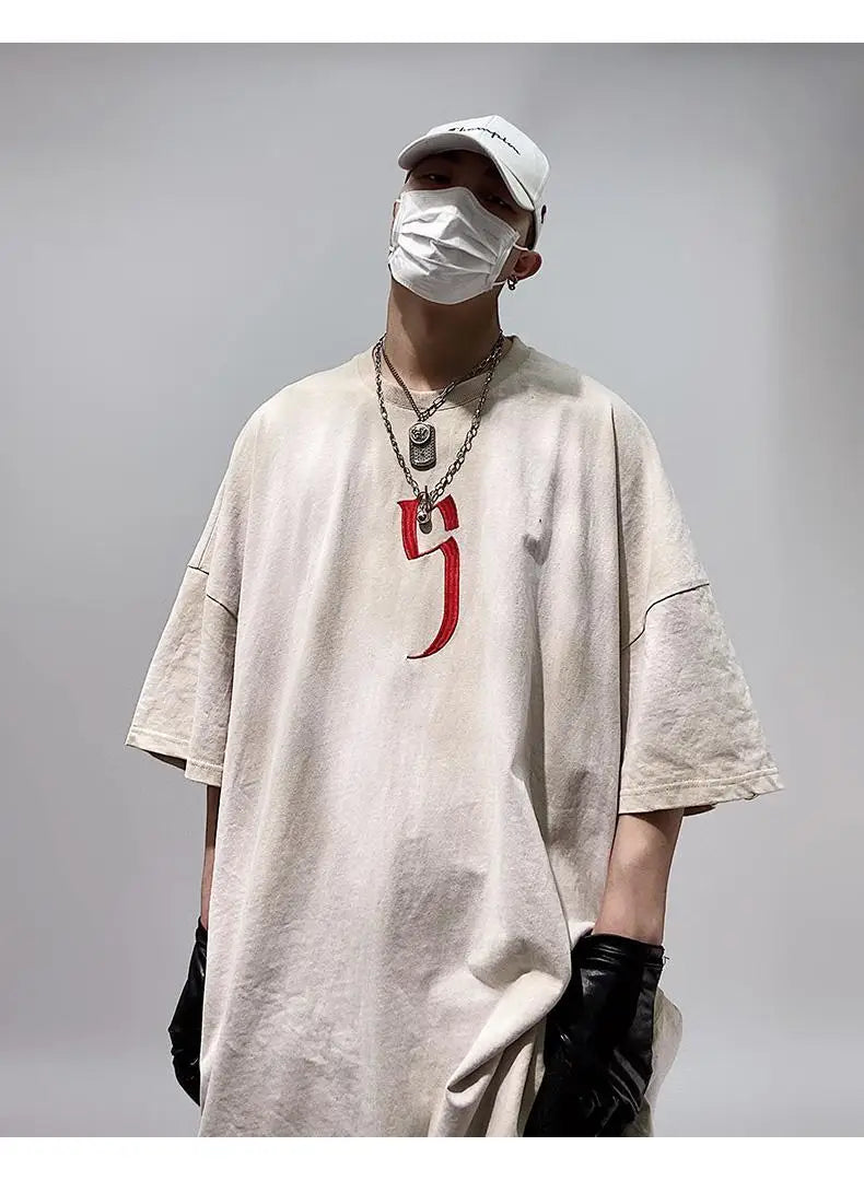 Men’s Acid Anime Graphic Oversized T-Shirt