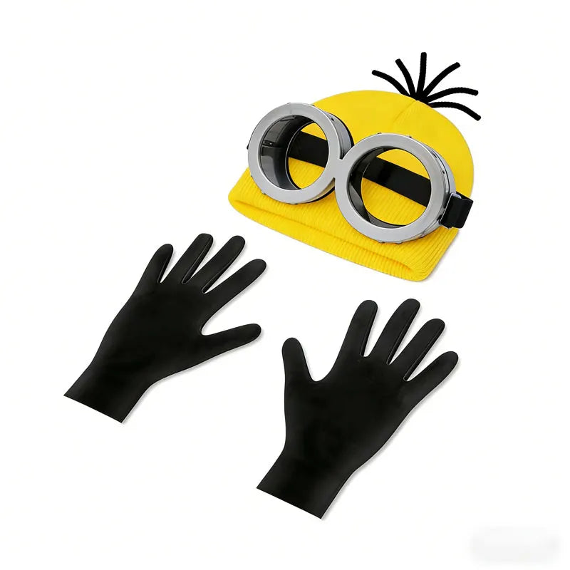 4Pc Hat, Gloves, and Glasses Strap Set Suitable for Halloween Costume Props, Cosplay Role-Playing, Party Atmosphere Decoration, and Fun Party Outfits