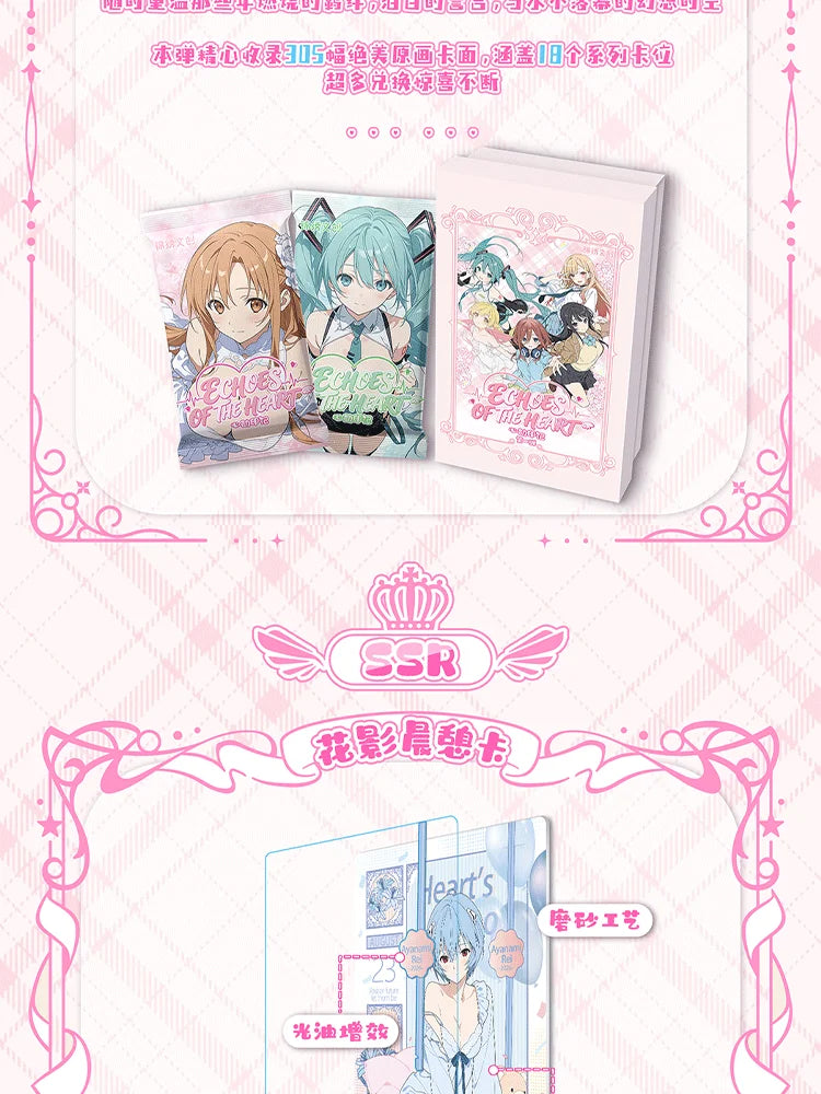 Echoes of The Heart Vol.1 Waifu Cards Collection Cards 18 Anime Series Booster Box TCG CCG ACG Trading Cards Rare Holographic