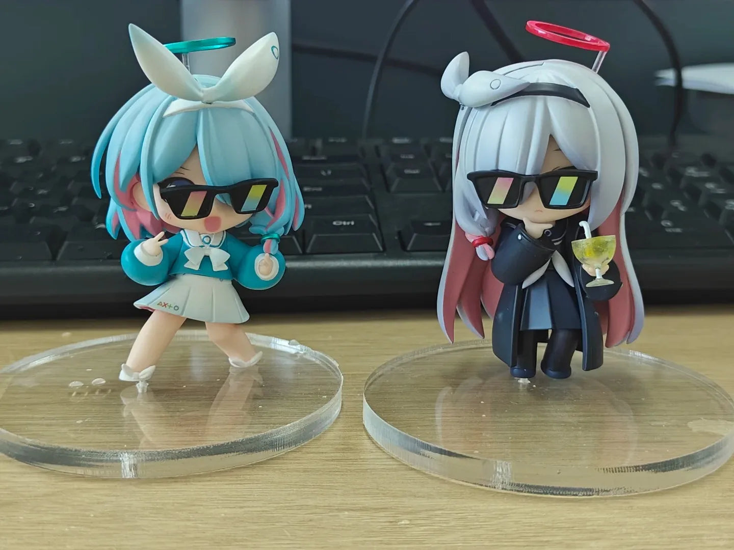 2 Kinds Blue Archive Anime Figurine Arona Prana Game Character Q Version Cartoon Collectible Model Face Changing Toys Gifts