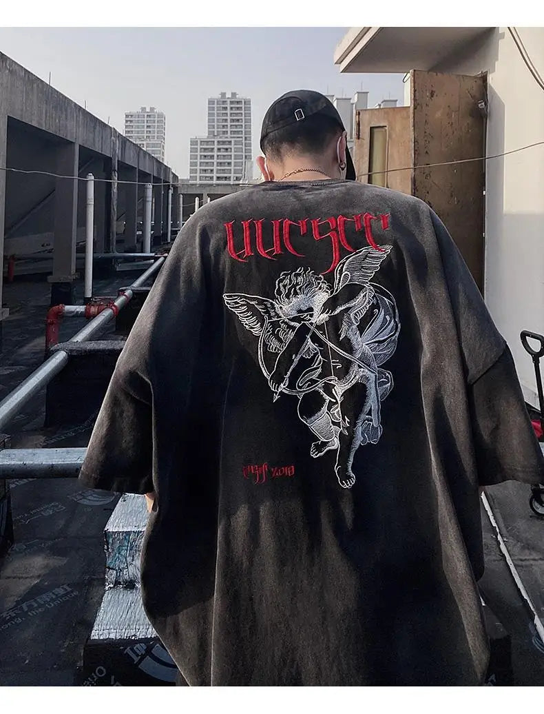 Men’s Acid Anime Graphic Oversized T-Shirt