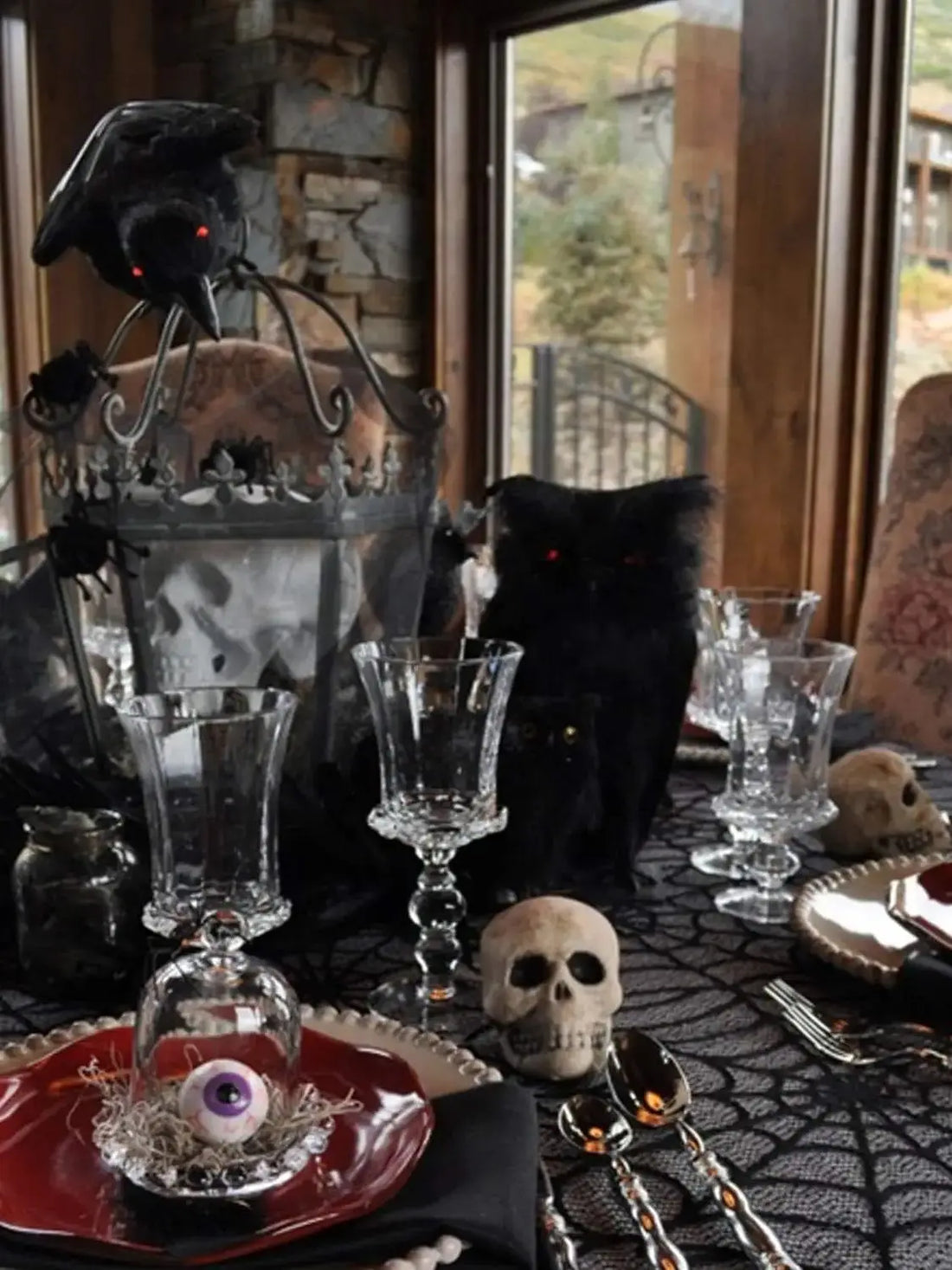 Halloween Lace Table Runner Black Spider Web Tablecloth Fireplace Cover Mantel Halloween Decoration 2024 Home Party Cloth Cover