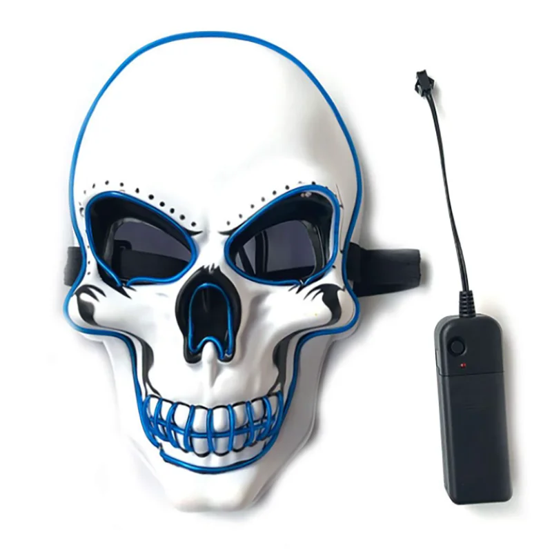 Halloween Horror Skull Mask LED Cold Light Mask LED Halloween Mask Cosplay Mask Halloween Party Decoration Luminous Skull Masks