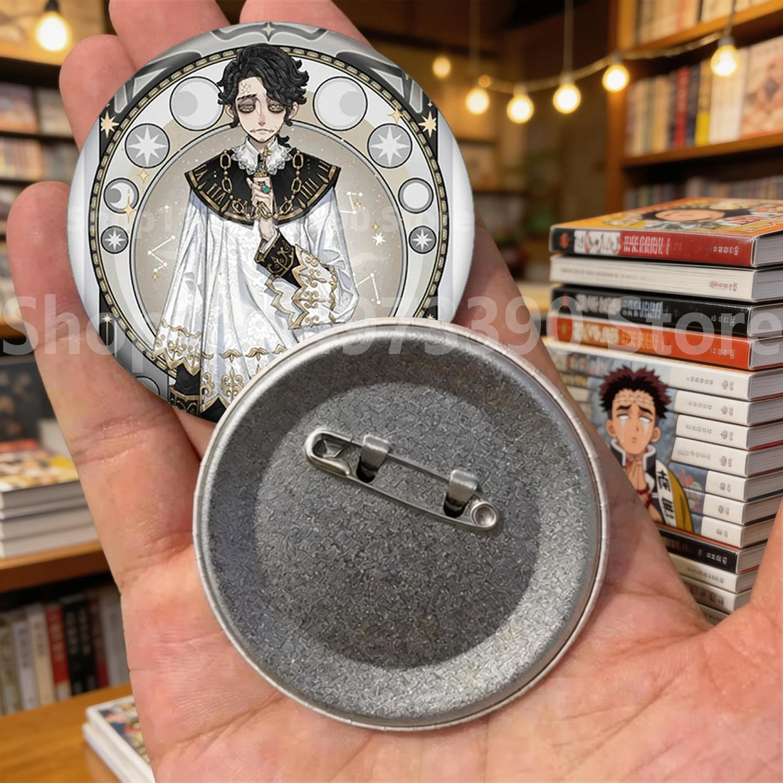 Anime Game Identity V Badge Michiko Hastur Fiona Gilman Joseph Desaulniers Round Button Pins for Schoolbag Cosplay Brooch Gift