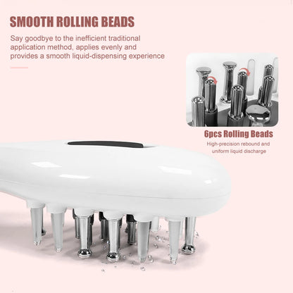 Electric Scalp Massage Comb + Anti-Hair Loss Batana Oil Liquid Applicator LED Light Therapy EMS Vibration Head Massager Brush