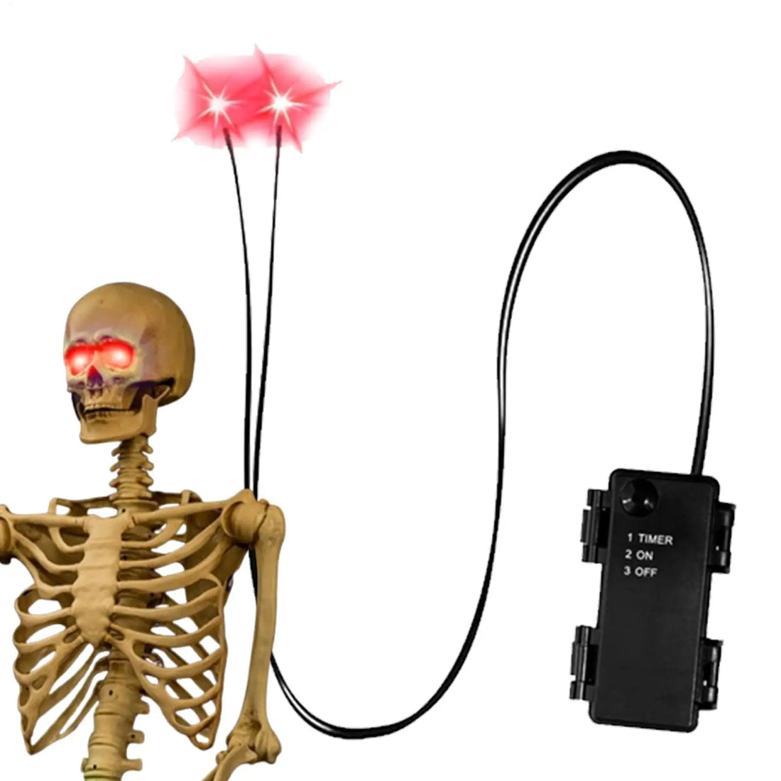 Glowing Eyes Halloween Decor with Timer LED Light Up Props for Skulls Pumpkins Tombstones Masks Halloween Party Decorations