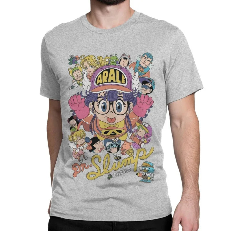 Men Women's T-Shirt Arale Anime Cute Funny 100% Cotton Tee  Sleeve Dr Slump T Shirts Crew Neck Tops Gift Idea Vintage T Shirt