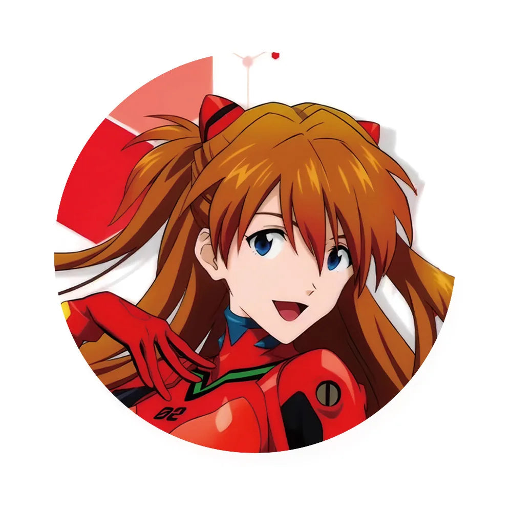 Evangelion Asuka Langley Soryu Rei Ayanami Kaworu Nagisa Mari Makinami Anime Merch Badge Pin Laser Engraved Illustrious Anima