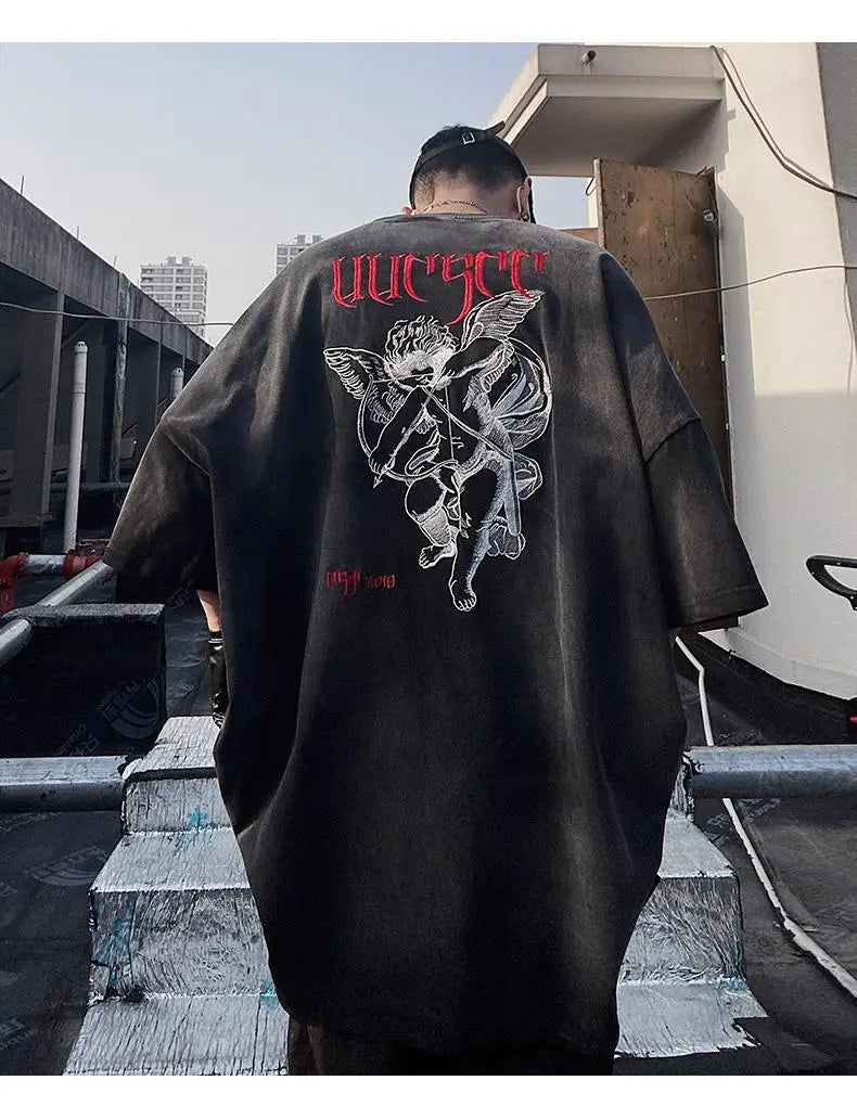 Men’s Acid Anime Graphic Oversized T-Shirt
