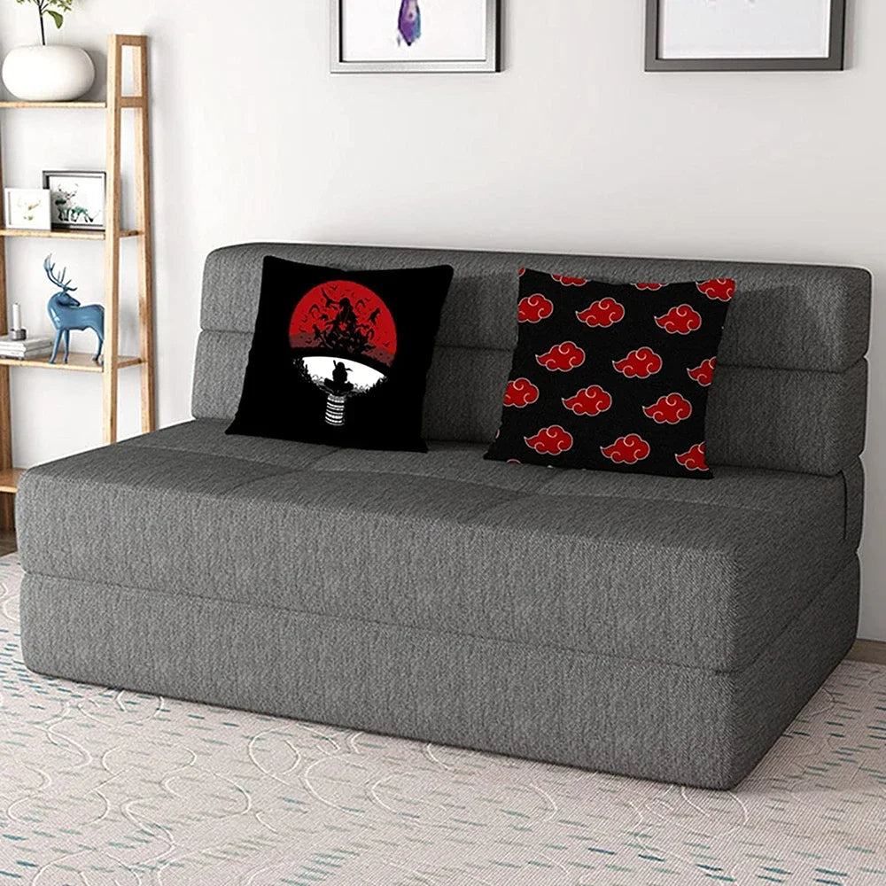 Anime Naruto Printed Pillow Case Red Cloud Uchiha Itachi Action Figures Square Pillow Covers Cushion Sofa Decor Cover Toys Gift