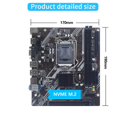 MUCAI H61 Motherboard LGA 1155 Kit Compatible With Intel Core CPUs 2nd And 3rd Generations Supports M.2 NVME SDD