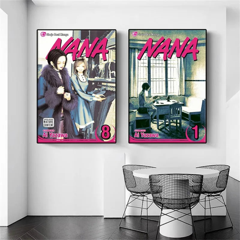 JapaneseClassic Anime N-NANA Poster Modern Hot Comic Girl Canvas Painting Wall Art Picture for Living Room Home Decoration Gift